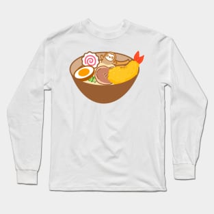 Cute Ramen Sloth Long Sleeve T-Shirt